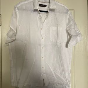 Short sleeve linen button down